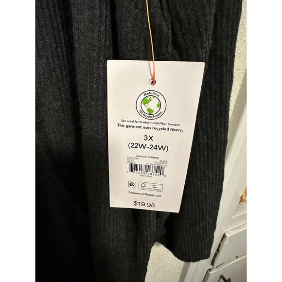 Joyspun Gray Ribbed Knit Hooded Sweater Dress in Size 3x - Picture 2 of 2